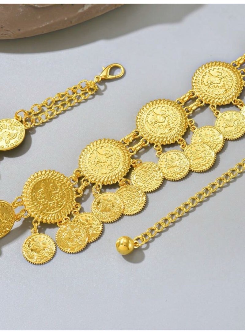 GOLDMAX Elegant & High Quality 21k Gold Plated Waist Belt For Women Size 110m - Image 4