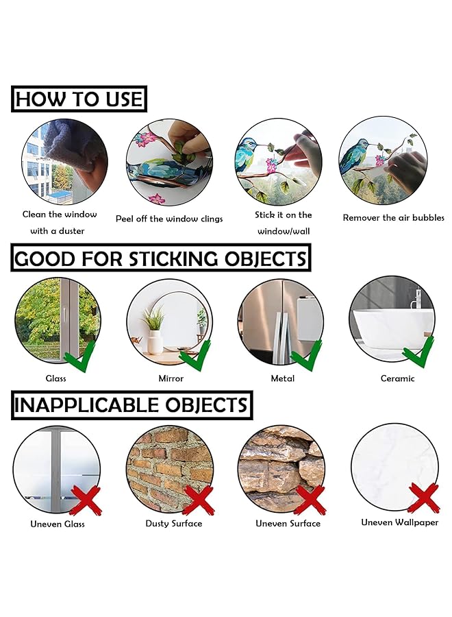 إيروريكس ملصقات حائط على شكل فراشة وزهرة من مادة البولي فينيل كلوريد على الوجهين لربيع الزهور والفراشات ومضادة للتصادم وقابلة للإزالة ملصقات نافذة للمنزل والحفلات والمتاجر والديكورات الزجاجية - Image 3