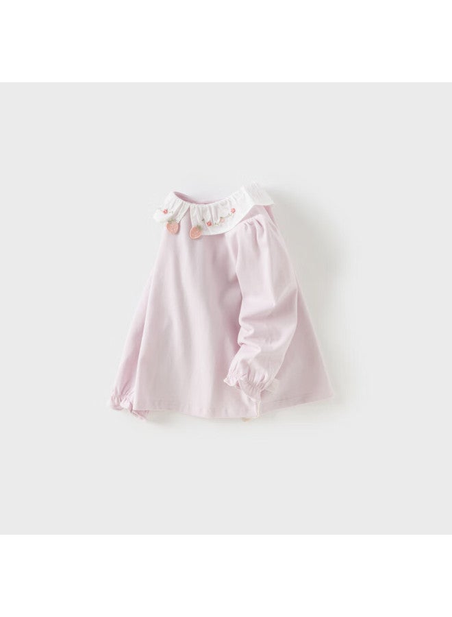 Dave & Bella 【Same Style As Department Store】Autumn Girls' Cotton T-Shirt Children'S Stylish Base Shirt - Image 3