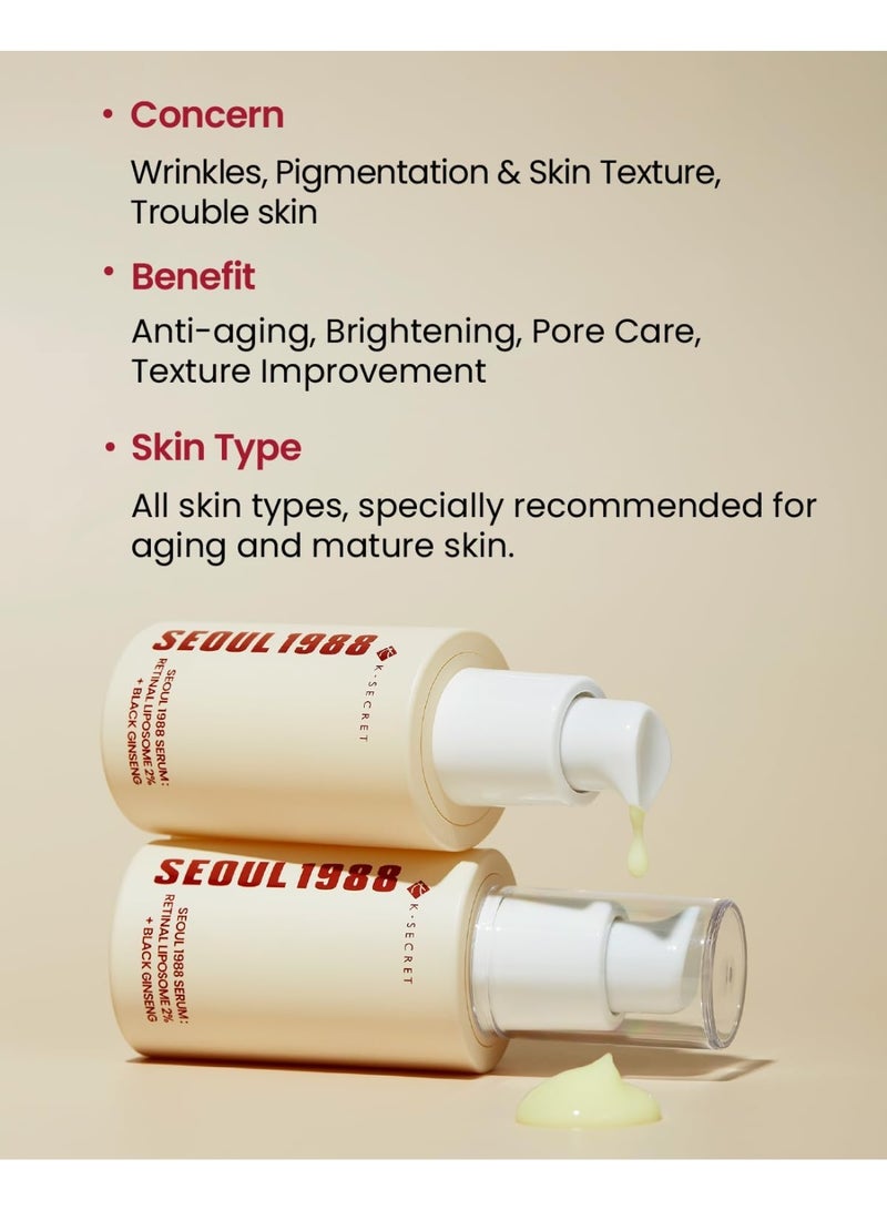 K-SECRET SEOUL 1988 Serum Retinal Liposome 2% + Black Gingeng, 30ml - Image 4