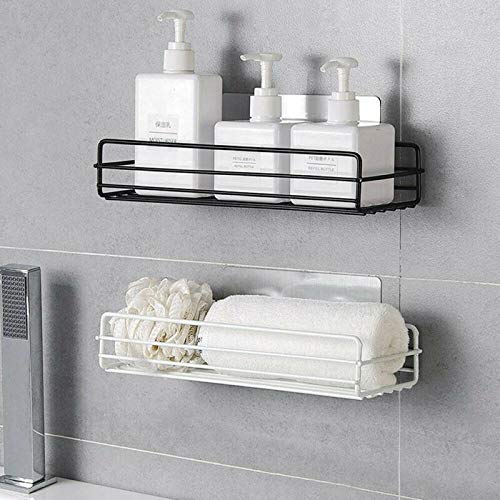 UK Enterprise Punch-Free Multipurpose Kitchen Bathroom Storage Shelf Wall Holder Storage Rack Bathroom Rack Organizer Storage Box with Strong Magic Sticker Shower Caddies Kitchen Rack Storage Rack - Image 1