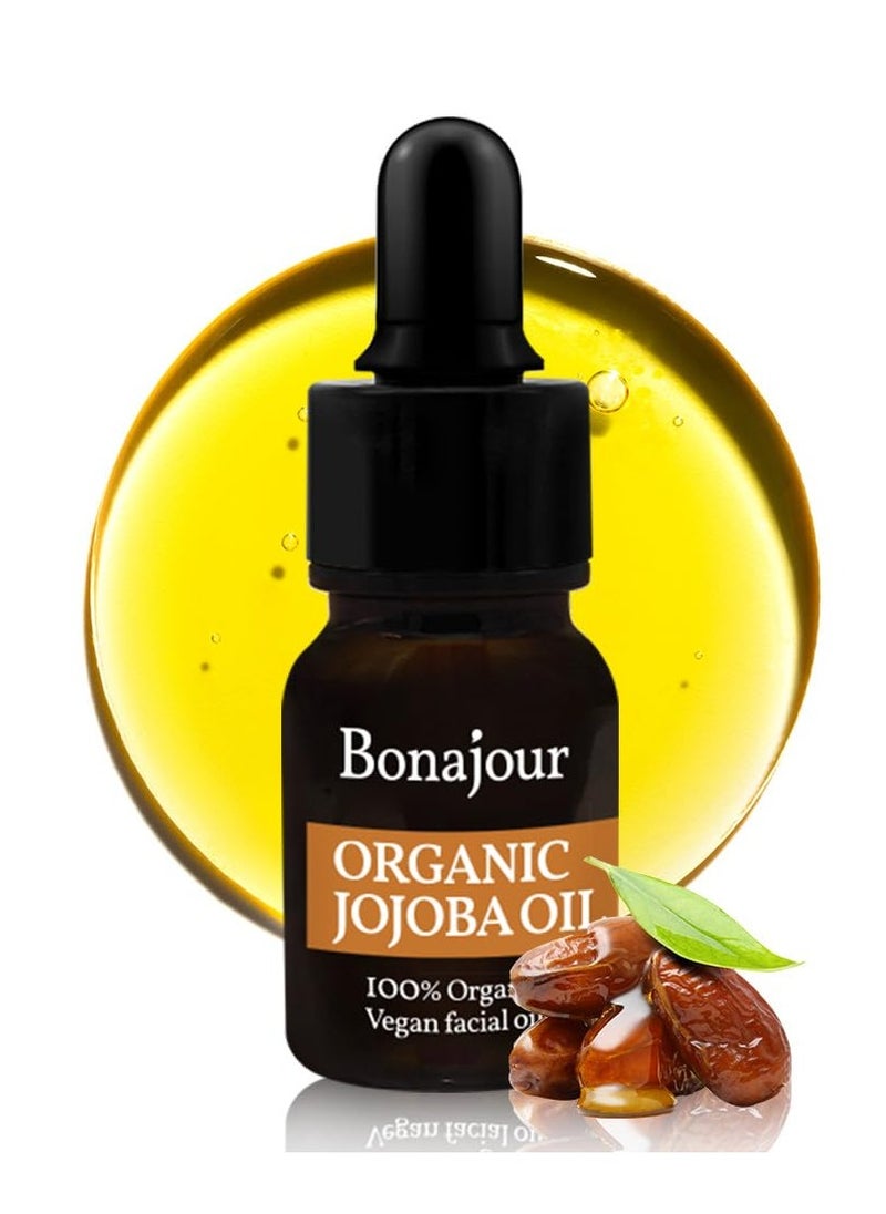 BONAJOUR BONAJOUR] vegan 100% Organic Eco-cert Jojoba Facial Oil for Dry Skin - High Moisturizing Carrier Oil 0.4 fl. Oz  - Image 1