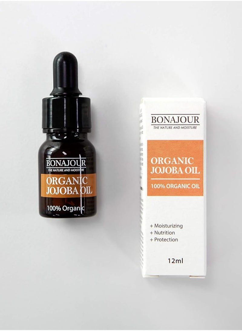 BONAJOUR BONAJOUR] vegan 100% Organic Eco-cert Jojoba Facial Oil for Dry Skin - High Moisturizing Carrier Oil 0.4 fl. Oz  - Image 2