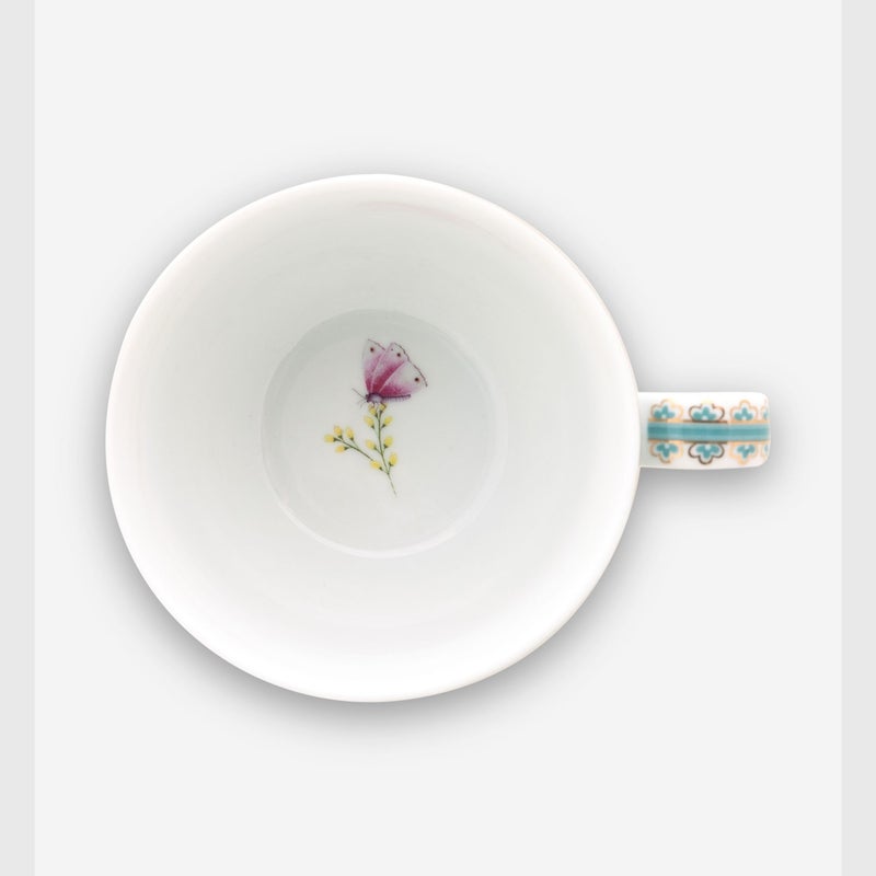 Blushing Birds Blue Porcelain Teacup 280 ml