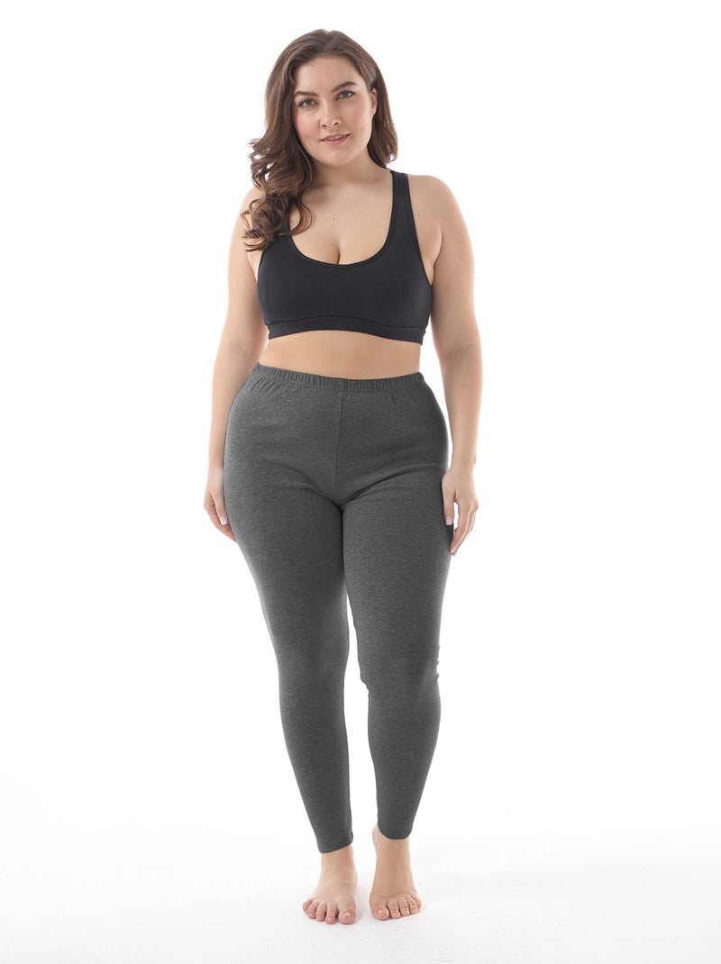 ZERDOCEAN Women's Plus Size Modal Lightweight Full Length Leggings Dark Heather Gray 1X - Image 3