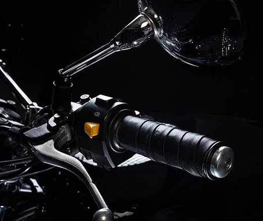 Tanners Pride Leather Handle Grips for Motocycle | Accelarator Grip for Bike, Black - Image 3