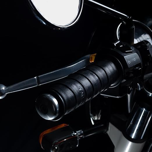 Tanners Pride Leather Handle Grips for Motocycle | Accelarator Grip for Bike, Black - Image 2