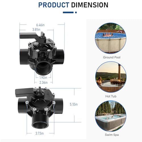 Bzsunway 4715 3-Port 1.5 to 2-Inch Diverter Valve Replace Part for Jandy 1.5 Inch 3 Way Positive Seal Diverter Valve Compatible with Ground Pool, Tub & Spa System - Image 5