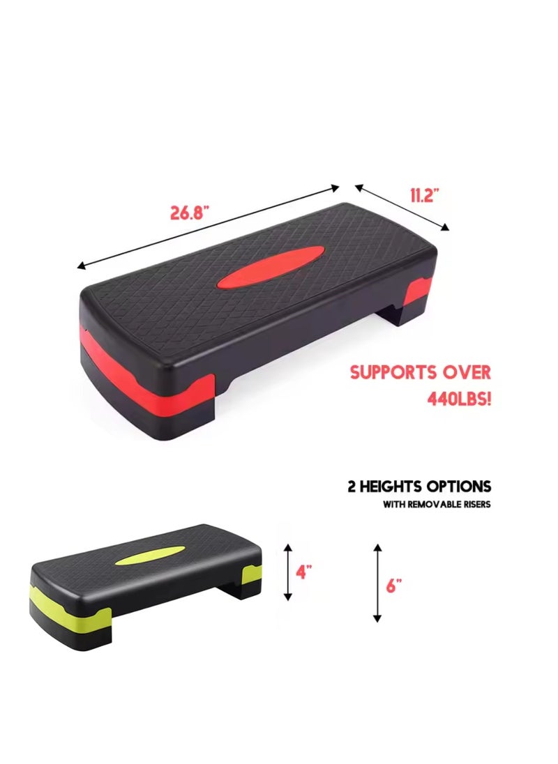 Spall Adjustable Aerobic Stepper – 68x28cm | Non-Slip Workout Step Platform with 10cm & 15cm Height Levels for Home & Gym Fitness, Cardio, Strength Training  - Image 2