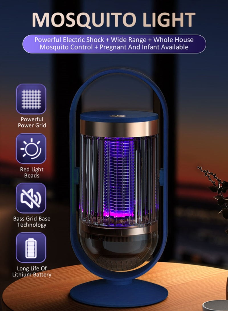 EzzySo Electric Bug Zapper Electric Shock Mosquito Light Rechargeable USB Insect Repellent Flying Insects Killer Home Outdoor Led Light Mosquito Trap  - Image 2