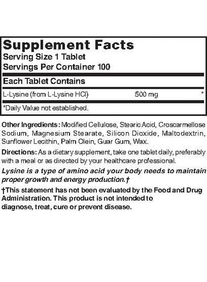 Nature's Blend Lysine 500 mg 500 mg 100 Tabs - Image 3