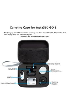 KASTWAVE Carrying Case Compatible with Insta360 GO 3 Action Camera With 2 Set Screen Protector Outdoor Hard Travel Storage Accseeories Bag  - Image 2