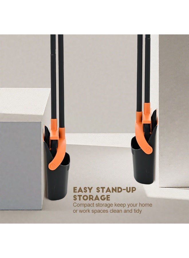 PAACHU Broom and Dustpan Set, Cleaning Supplies Broom and Dustpan Set for Home, Long Stainless Steel Handle Brooms with Upright Dustpan Combo Set for Home Office Kitchen Lobby Floor Cleaning - Image 5