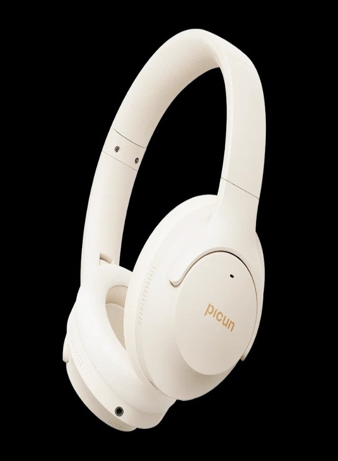 Picun ANC-05MAX Wireless Headphones – 48dB ANC Noise Cancelling, 3D Spatial Audio, Bluetooth 5.4, 100H Battery, ENC Mic, Foldable, Hi-Res Audio, App Control , Off-White - Image 1