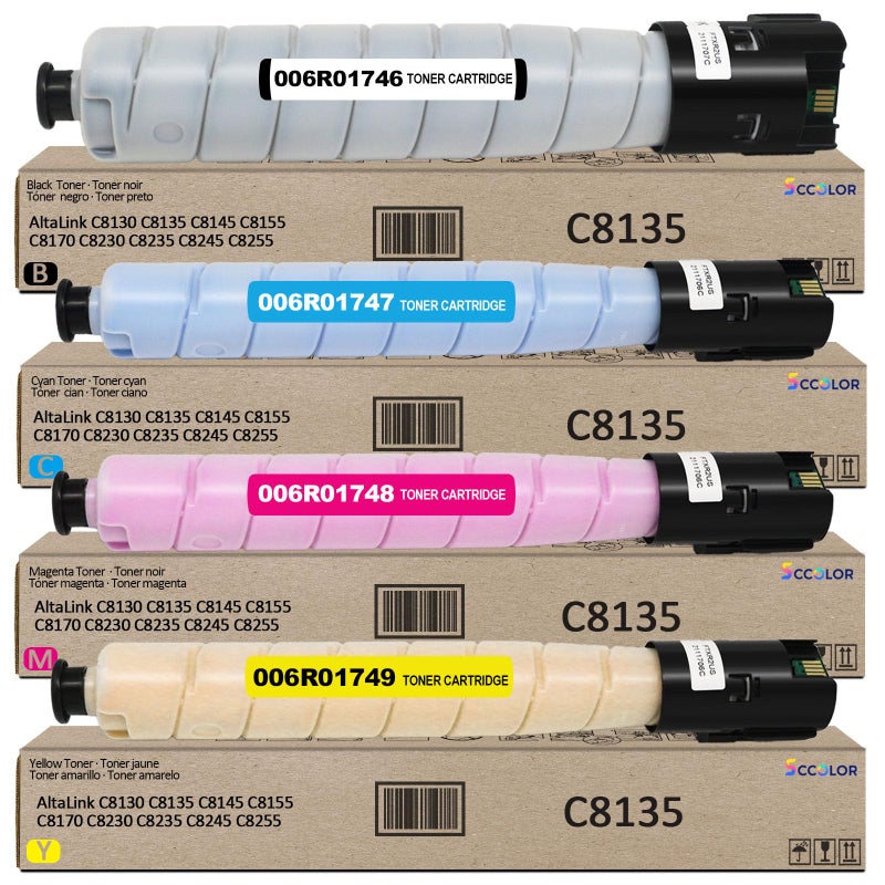 Altalink C8130 C8135 Toner Cartridge Extra High Yield Compatible for Xerox AltaLink C8130 C8135 C8145 C8155 C8170 C8230 C8235 C8245 C8255 Printer006R01746 006R01747 006R01748 006R01749