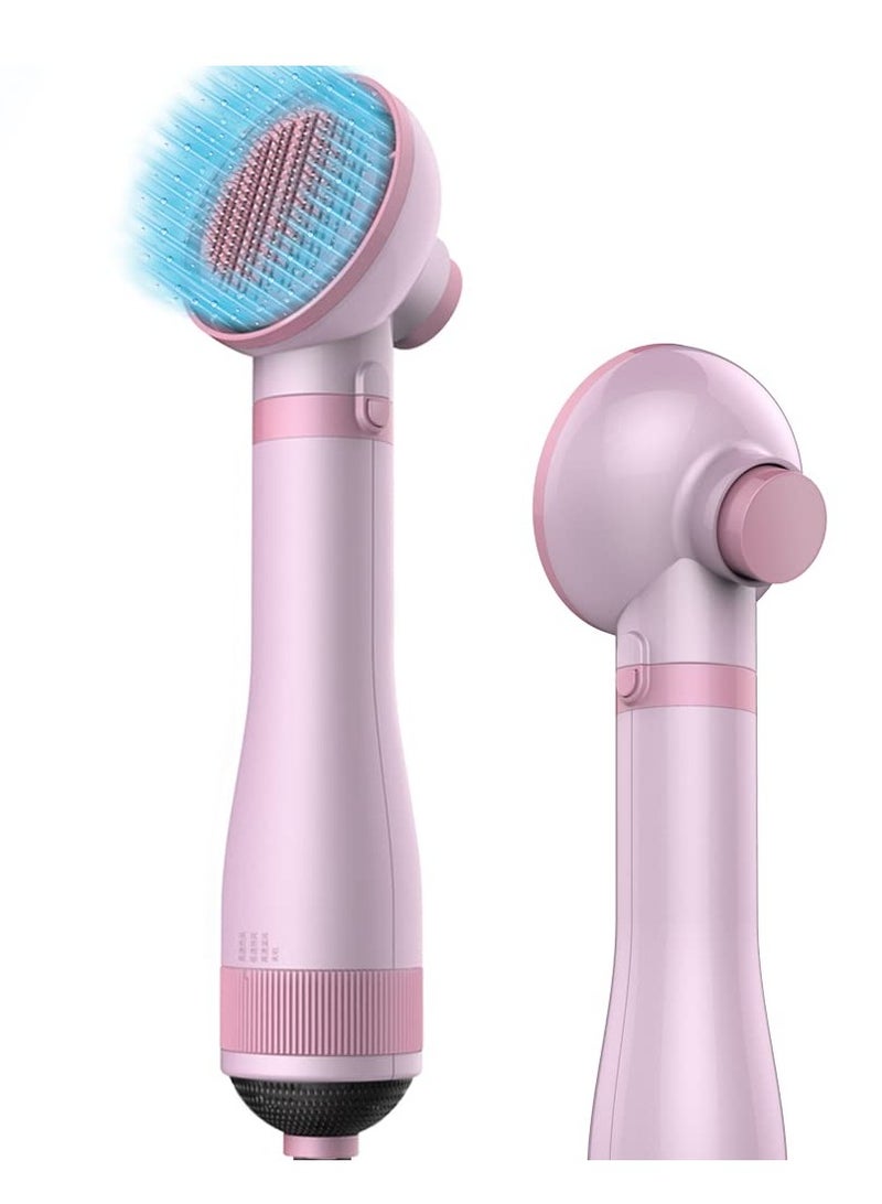 Generic Dog Hair Dryer, Portable Pet Slicker Brush for Short or Long Hair, 2 in 1 Pet Gentle Grooming Blower Dryer for Dogs and Cats 360º surround air, 3 Heat Settings(Sakura Pink)  - Image 1