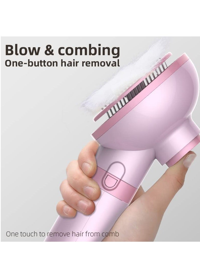 Generic Dog Hair Dryer, Portable Pet Slicker Brush for Short or Long Hair, 2 in 1 Pet Gentle Grooming Blower Dryer for Dogs and Cats 360º surround air, 3 Heat Settings(Sakura Pink)  - Image 3