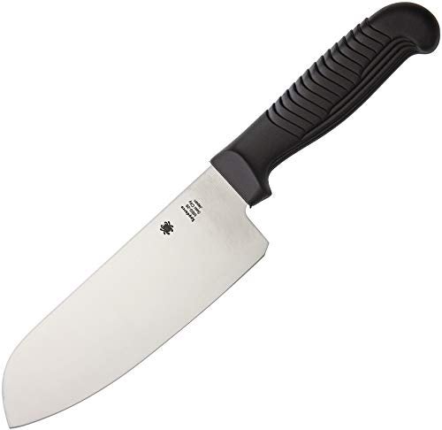 Spyderco Santoku Kitchen Knife with 6.8" MBS-26 Stainless Steel Blade with Durable Black Polypropylene Handle - PlainEdge - K08PBK - Image 4