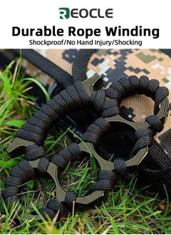 REOCLE 2pcs 4-fingers Black Brass Knuckle Duster for Boxing Black Alloy Steel Fist Buckles for Self-defense and Outdoor Camping Survival  - Image 5
