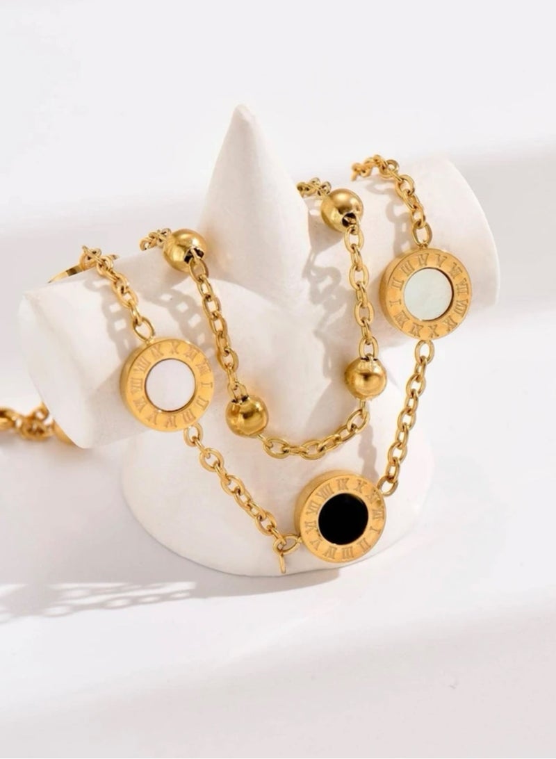 إيكوال اسوارة نسائية بتصميم عصري من الاستانلس ستيل مطلية باللون الذهبي - Image 4