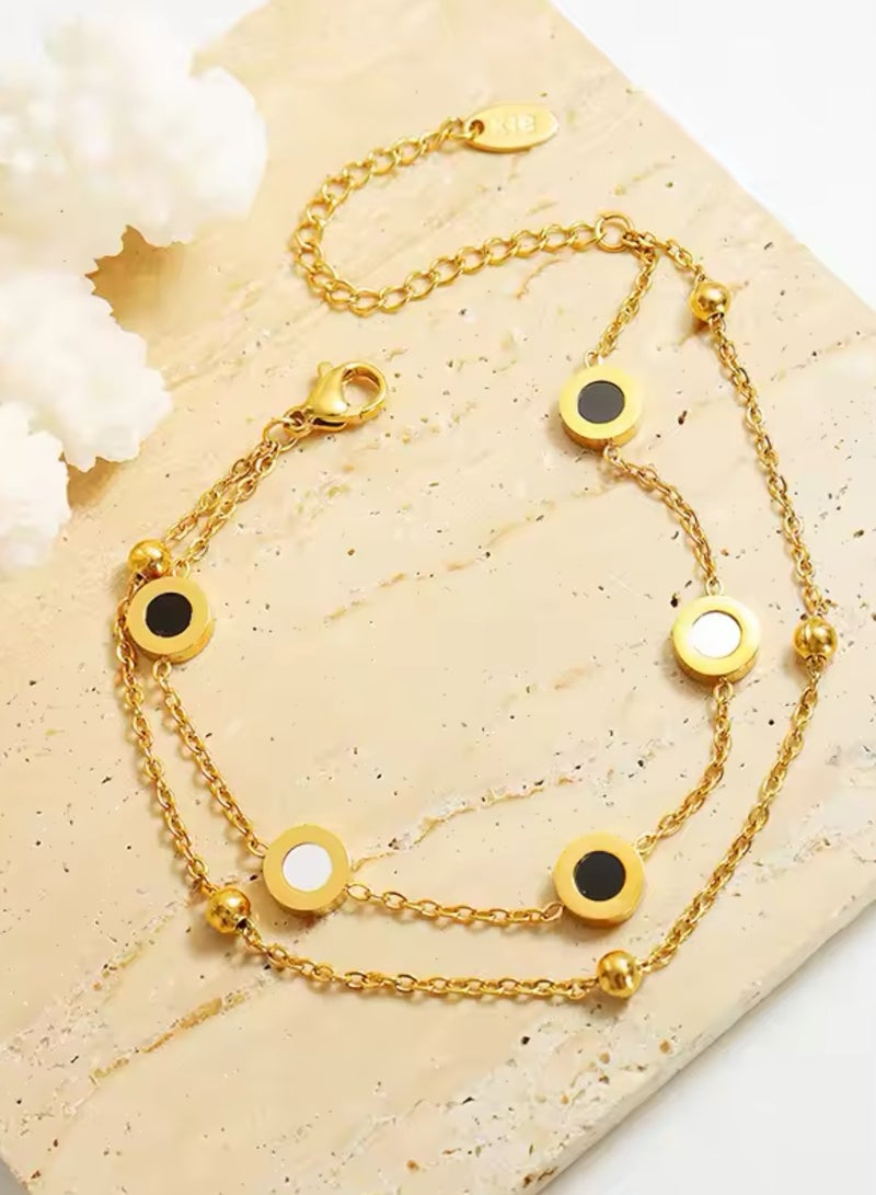 إيكوال اسوارة نسائية بتصميم عصري من الاستانلس ستيل مطلية باللون الذهبي - Image 2