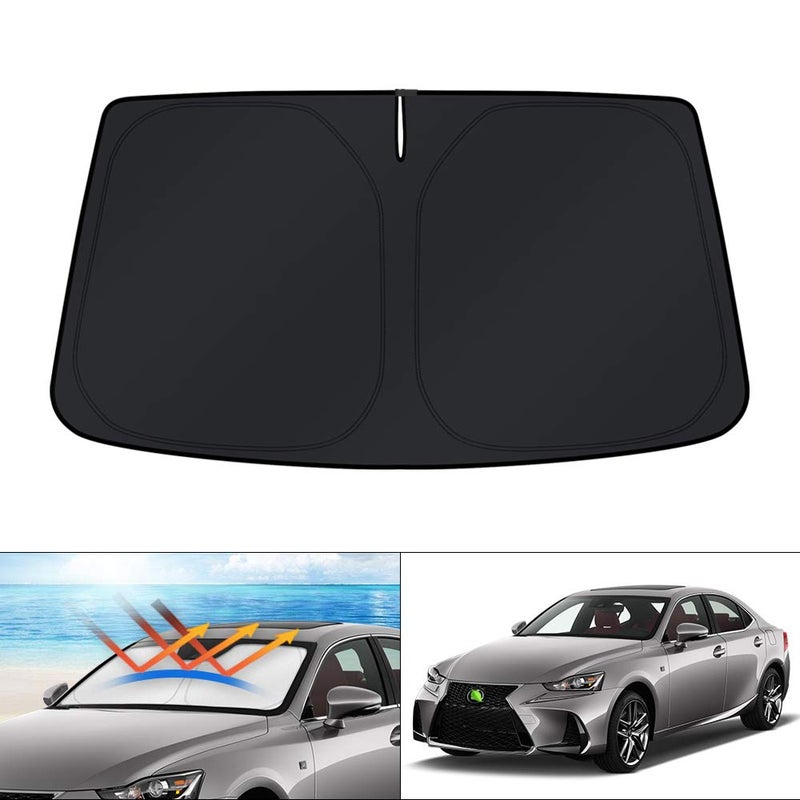 KUST Windshield Sun Shade for Lexus IS300IS350IS500IS250IS200t 20142026 Custom Fit Window Shade Foldable Sun Visor Protector Blocks UV Rays Keep Your Car Cooler NOT for Lexus RX ES