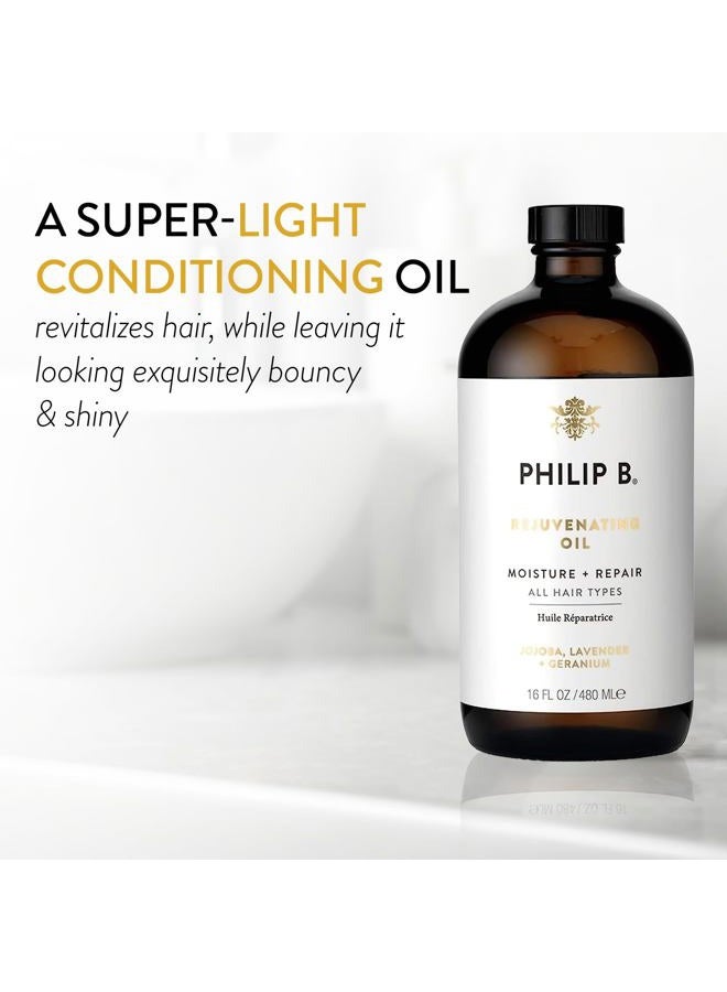 PHILIP B Rejuvenating Oil 16 oz. (480 ml) | Long-Term Hair Repair, Youthful Bounce, Strength and Shine - Image 2