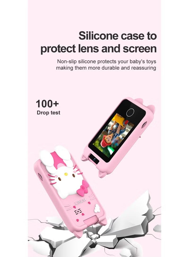 BlueFire Kids Smart Phone & Camera 2.8" Touch Screen – 48MP Autofocus + 1080P HD Video, 180° Rotatable Lens, Puzzle Games, Music & Video Player, Cute Cartoon Design, Educational Learning Toy Gift for Toddlers & Children with Long Battery Life, Multi-Language, Stickers & Filters, Brain Development Fun, Boys & Girls Birthday Gift - Image 3