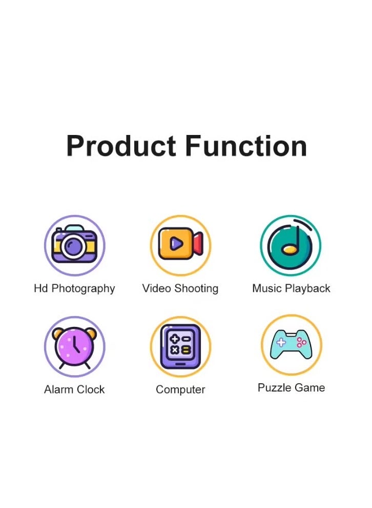 BlueFire Kids Smart Phone & Camera 2.8" Touch Screen – 48MP Autofocus + 1080P HD Video, 180° Rotatable Lens, Puzzle Games, Music & Video Player, Cute Cartoon Design, Educational Learning Toy Gift for Toddlers & Children with Long Battery Life, Multi-Language, Stickers & Filters, Brain Development Fun, Boys & Girls Birthday Gift - Image 4