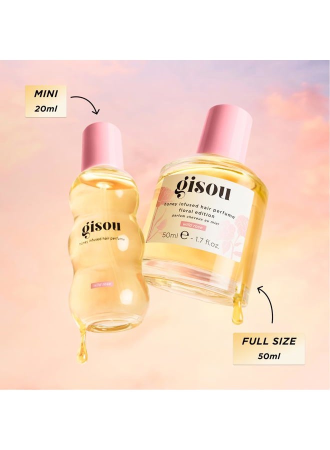 Gisou Honey Infused Hair Perfume Mini – Long-Lasting Hair Fragrance with Mirsalehi Honey & Argan Oil, Wild Rose, 0.5 Fl Oz - Image 2