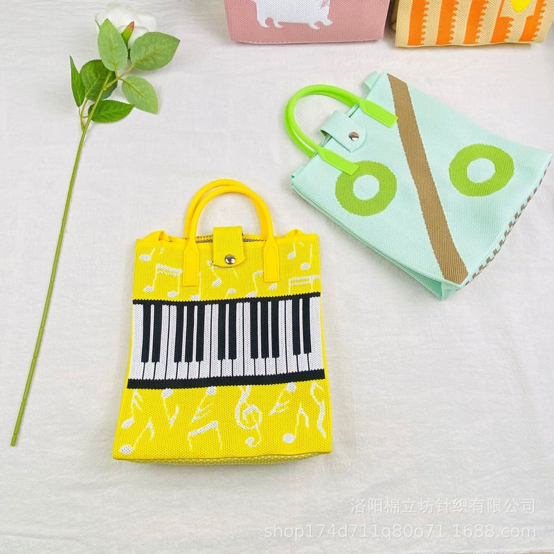 New Handbag Cartoon Bag Mini Knitted Bag Mobile Phone Bag Coin Purse Compact Portable Crossbody Bag Women'S Bag - Image 2