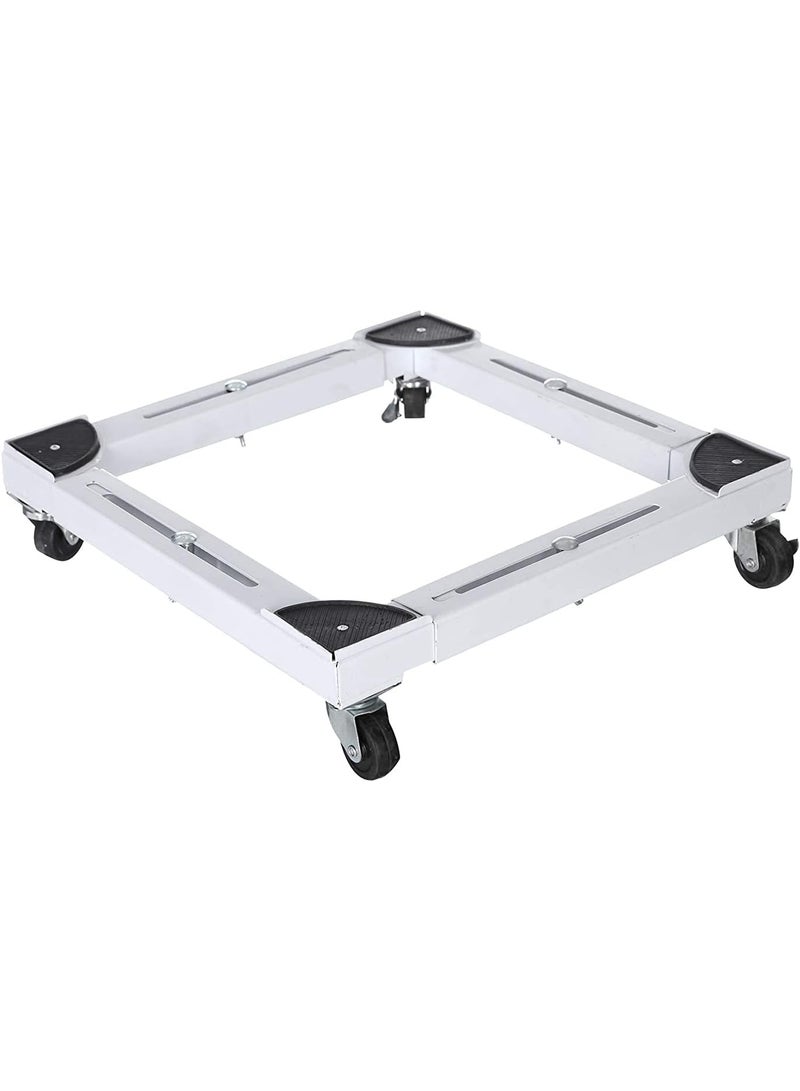Adjustable Silver Refrigerator Base – Durable Fridge Stand with Wheels - Image 1