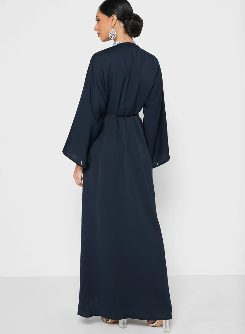 Khizana Embroidered Detail Abaya