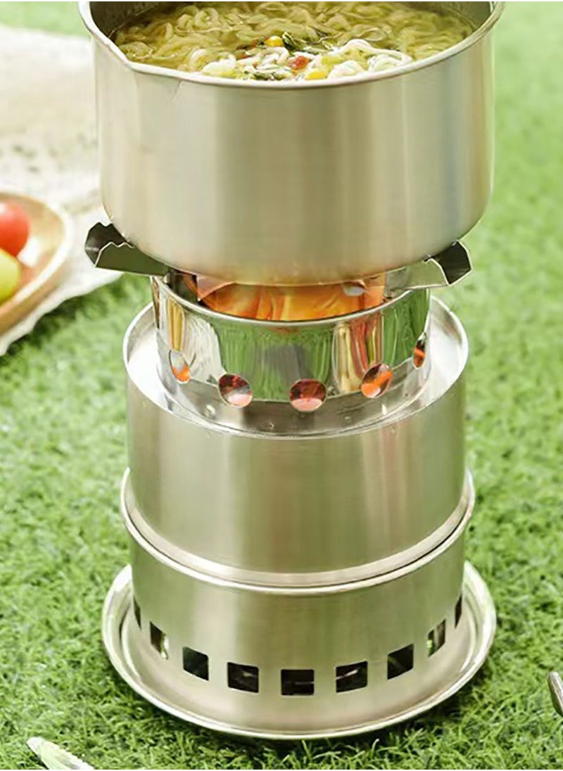 Arabest - Outdoor Wood Stove, Portable Tea Stove, Camping Mini Stove, Picnic Supplies and Equipment, Stainless Steel - Image 1