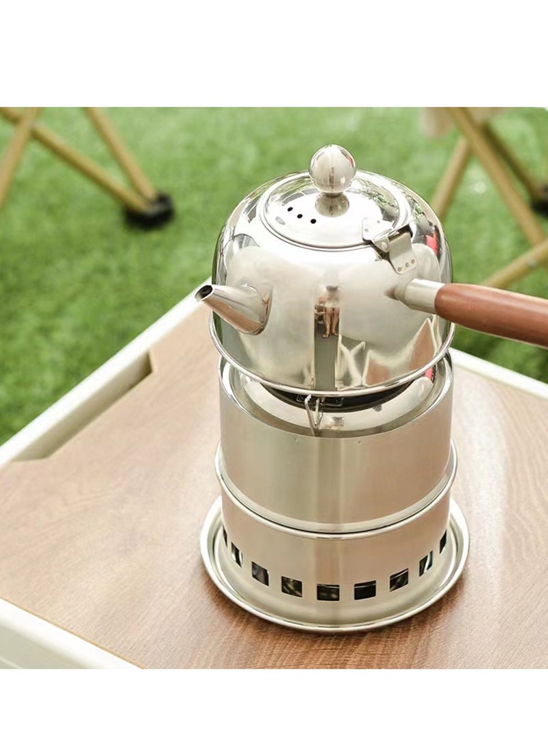 Arabest - Outdoor Wood Stove, Portable Tea Stove, Camping Mini Stove, Picnic Supplies and Equipment, Stainless Steel - Image 1