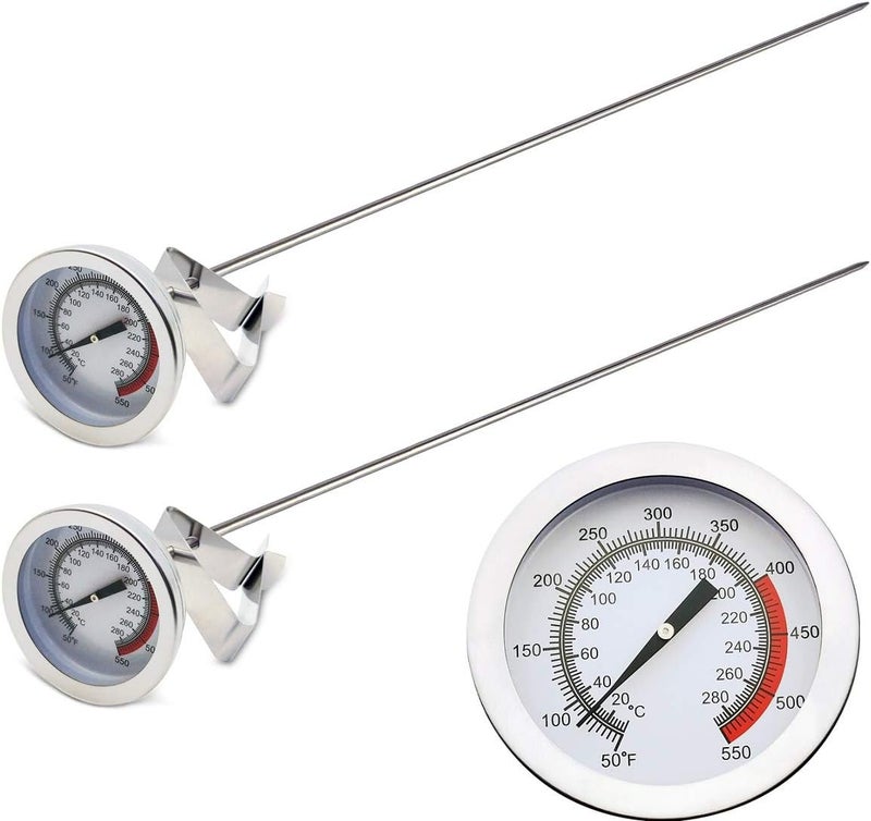 Efeng 15“ turkey fryer thermometer with pot clip (2 Pack), 2" dial candy thermometer with stainless steel clip,oil thermometerr for frying,turkey thermometor deep fryer for cooking tall pots,beef,meat - Image 1