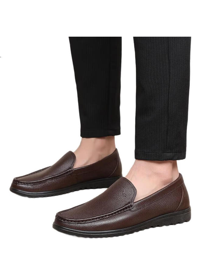 Red Dragonfly Men'S Cowhide Shoes Comfortable Business Casual Shoes Men'S Loafers Wta214152 Brown Size 43 - Image 1