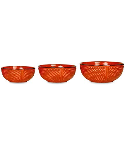 Caffeine Ceramic Handmade Serving Bowl Set of 3 - Image 2