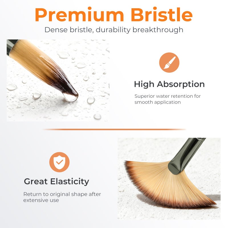 Nicpro 26pcs Paint Brush Set, Professional Paintbrushes with Palette Knife, Craft Paint Brushes for Acrylic Painting, Oil, Watercolor, Gouache & Canvas, Drawing & Art Supplies for Adults, Artists Gift - Image 2