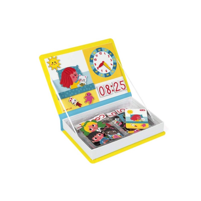 Janod  MagnetiBook 94 pc Magnetic Telling Time Game  Travel Entertainment  Enhances Creativity Skills  Boosts Cognitive Development  Improves Fine Motor Skills - Image 3