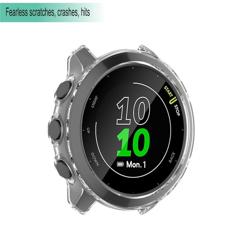 Wisely Protective Bumper Case Cover Compatible for Garmin Forerunner 55 SmartWatch Full Cover Soft Case HD Clear, Transparent - Image 3