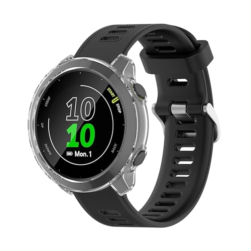 Wisely Protective Bumper Case Cover Compatible for Garmin Forerunner 55 SmartWatch Full Cover Soft Case HD Clear, Transparent - Image 2