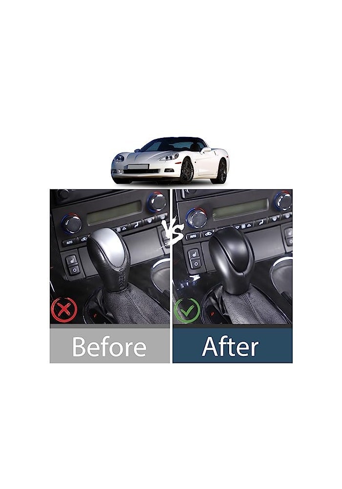 Lcojicep ABS Gear Shift Knob Head Cover Compatible with Corvette C6 20052013 Protective Shell Black - Image 3