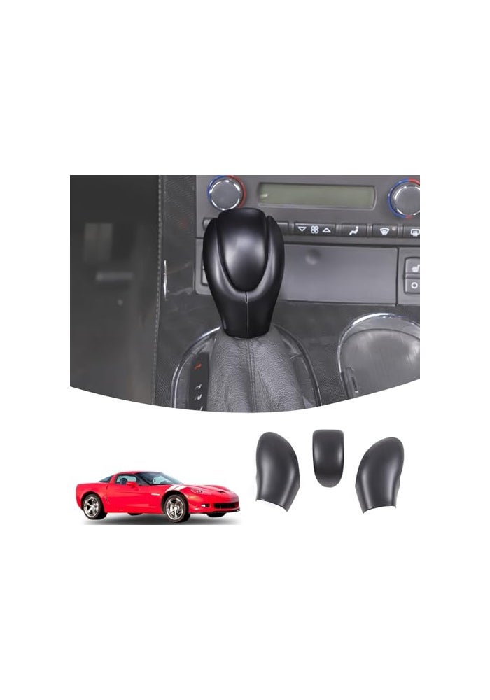 Lcojicep ABS Gear Shift Knob Head Cover Compatible with Corvette C6 20052013 Protective Shell Black - Image 1