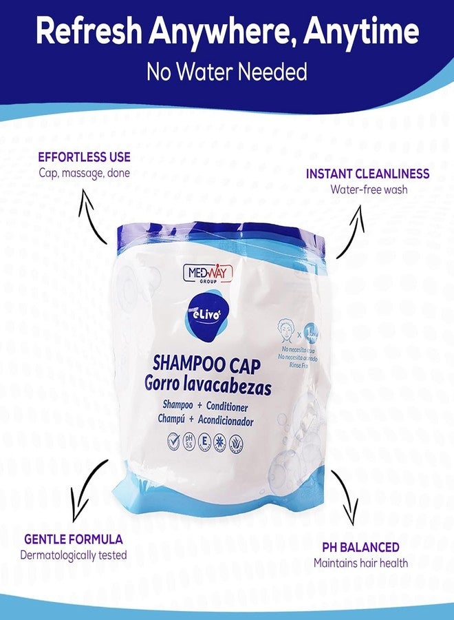 MedVance No Rinse Shampoo Cap | Rinse Free Shower Cap that Shampoos & Conditions | PH Balanced & Hypoallergenic Waterless Hair Wash | 4 Pack - Image 2