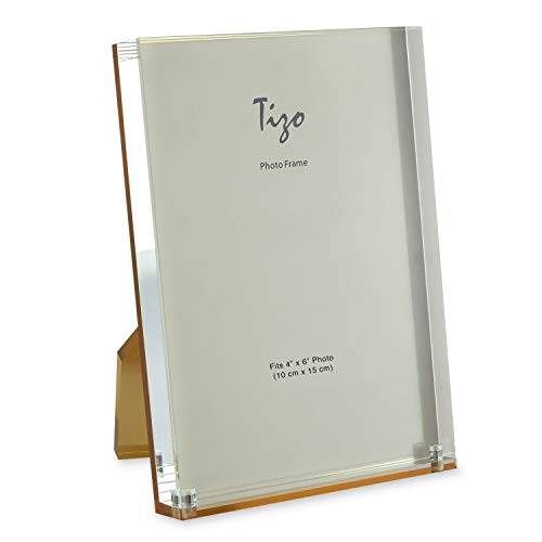 TIZO Design Vertical 4x6 Lucite Picture Frame, Durable 1 Inch Thick Clear Lucite & Magnetic Closures, Elegant & Practical Boutique Quality Photo Frame (Multiple Colors Available) - Image 1