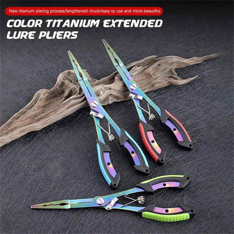 Fishing Plier 1# Durable SS420 Stainless Steel Construction - Titanium-Plated Bent Nose With Hook Opener for Freshwater Saltwater Anglers - Image 4