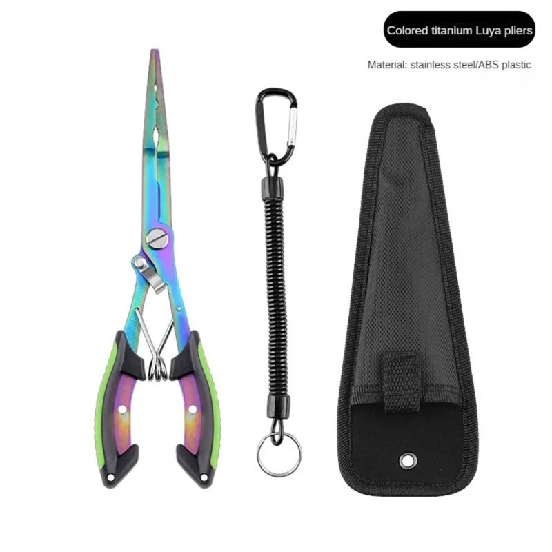 Fishing Plier 1# Durable SS420 Stainless Steel Construction - Titanium-Plated Bent Nose With Hook Opener for Freshwater Saltwater Anglers - Image 3