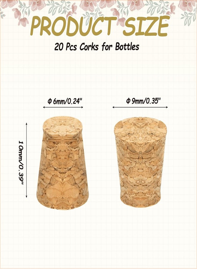 ميكسينيتي مجموعة ميكانيكسي من 20 قطعة من سدادات الفلين للزجاجات، مصنوعة من خشب ناعم طبيعي مدبب، بأبعاد 0.35 × 0.24 × 0.39 بوصة، مناسبة للمقاهي والمطاعم والأعمال اليدوية. - Image 2