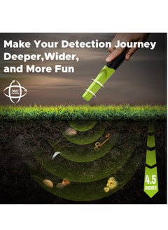Excefore Metal Detector Handheld Pinpointer, IP68 Fully Waterproof 360° Search Pin Pointer Wand, High Sensitivity Detectors Treasure Pinpointing Finder Probe, Suitable for Adults & Kids (Green)  - Image 3